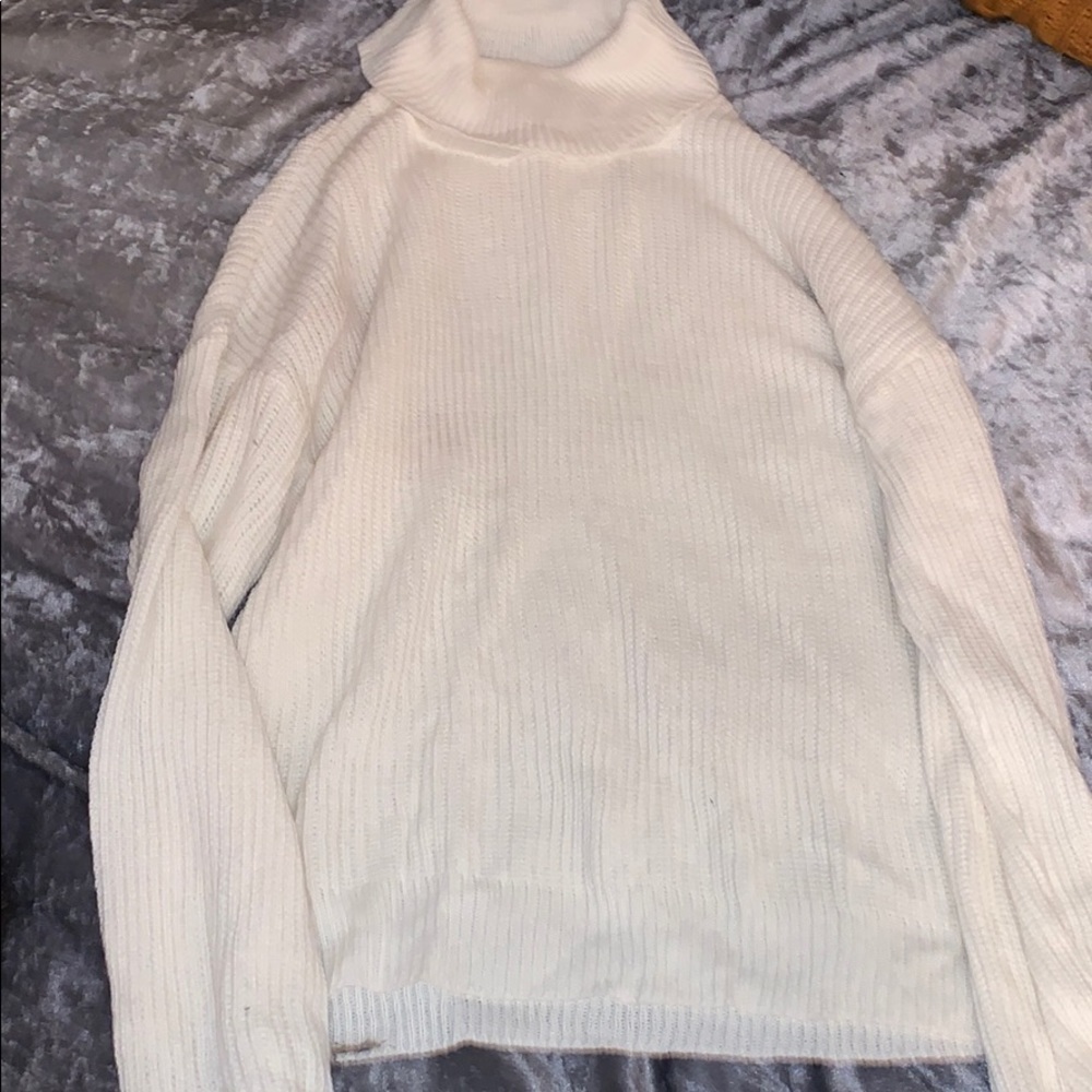white sweater